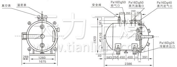 圓形靜態(tài)真空干燥機結(jié)構(gòu)示意圖